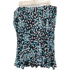 Avenue Womens Fairy Whimsygoth Skirt Sz 22/24 Black Blue Polka Dot Chiffon NWT